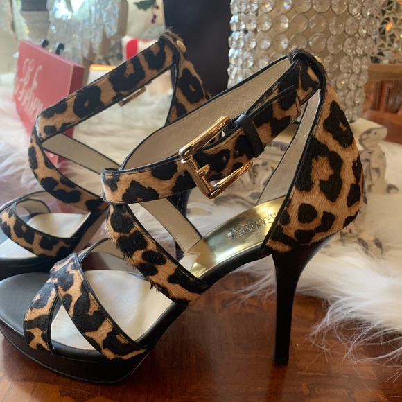 Fabulous Michael Kors cheetah strappy high heels